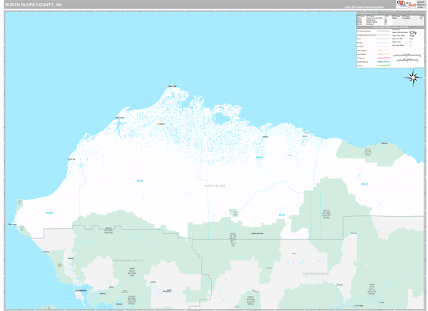 North Slope County, AK Zip Code Map